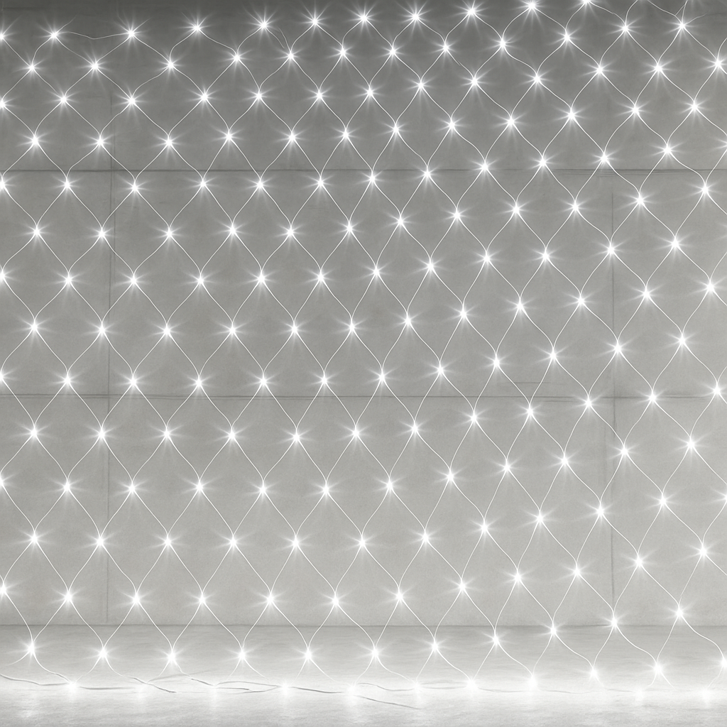 Red Guirnalda Cortina Led Navidad De 1.5mts 100leds 8 Efectos - Interconectable