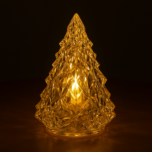 6 arbolitos de navidad de decoracion con luz cálida