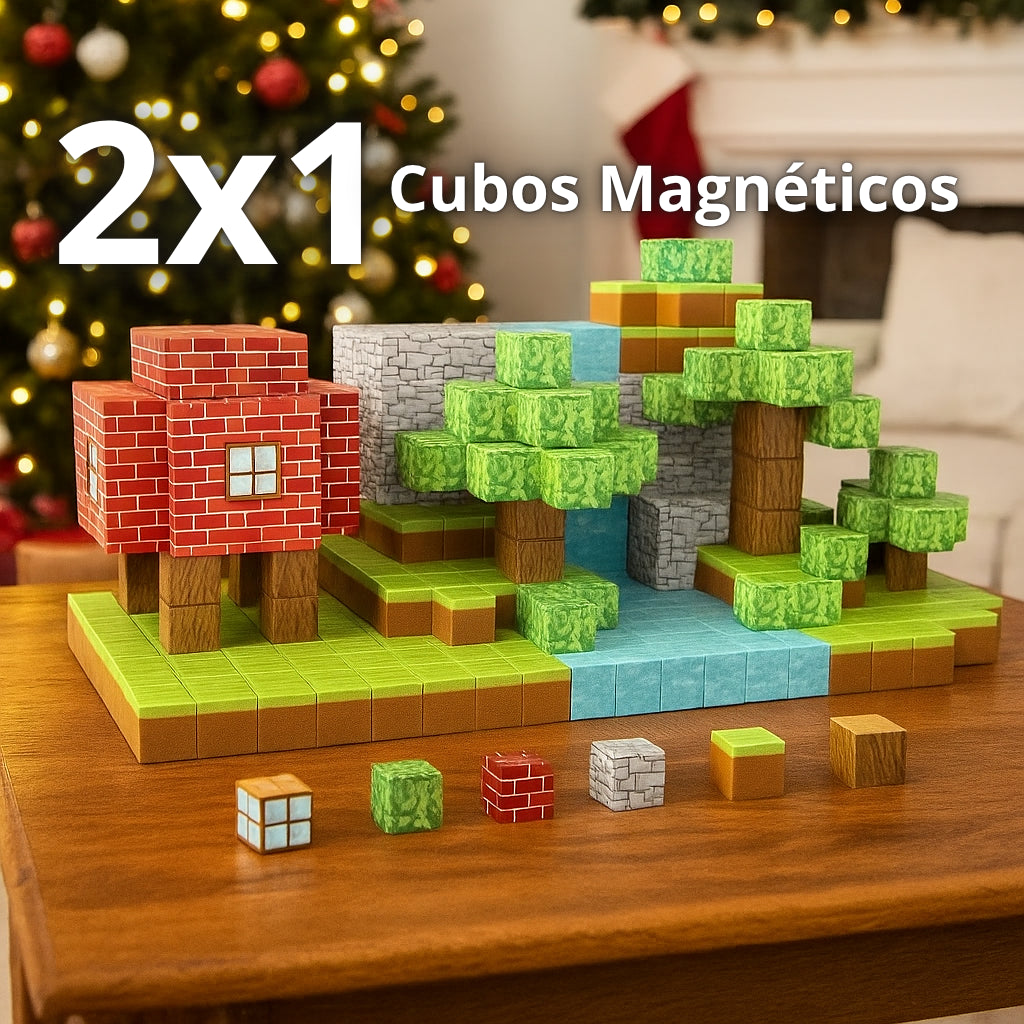 2x1 Juego 240 Bloques Armar Magnéticos | Cubos Minecraft