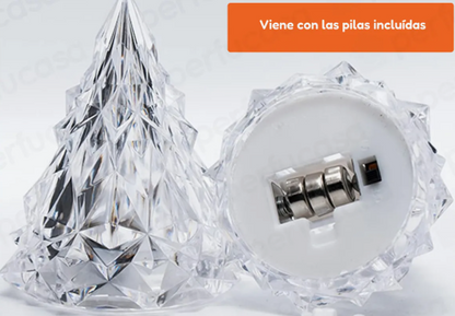 6 arbolitos de navidad de decoracion con luz cálida