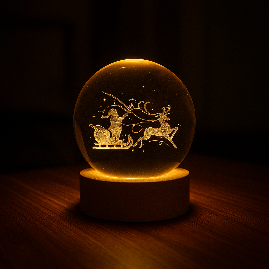 3x1 Lámpara Esfera de Cristal | Led Navideña