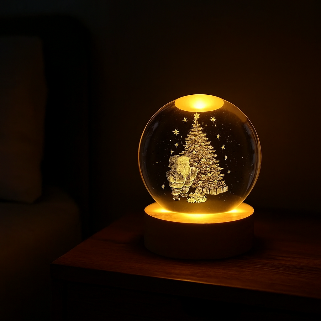 3x1 Lámpara Esfera de Cristal | Led Navideña