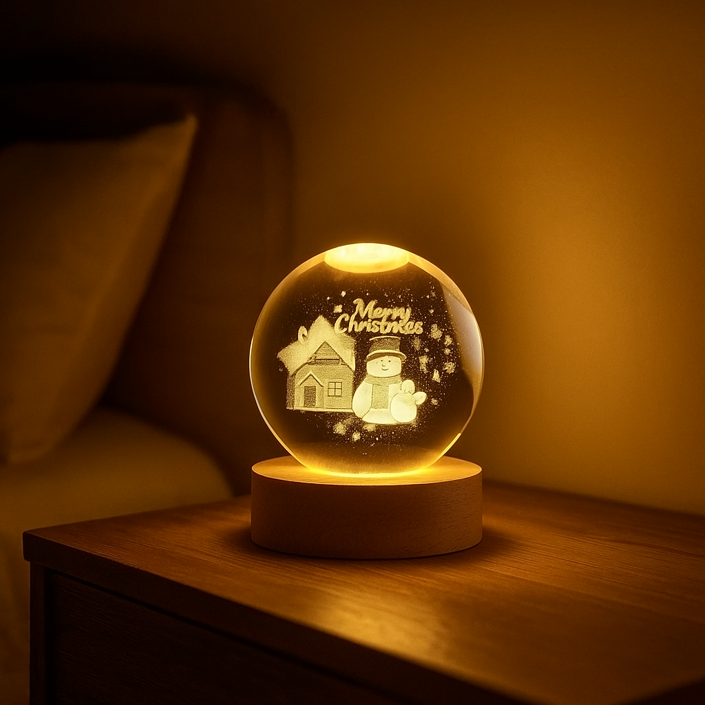 3x1 Lámpara Esfera de Cristal | Led Navideña