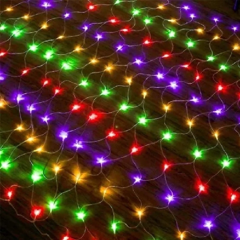 Red Guirnalda Cortina Led Navidad De 1.5mts 100leds 8 Efectos - Interconectable