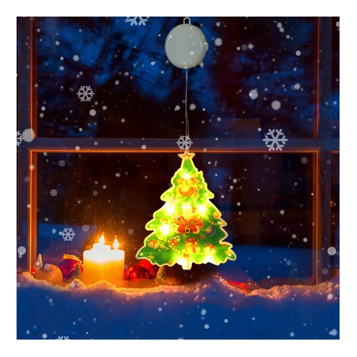 Set X3 Luces Navidad Led |  Papa Noel Decoración