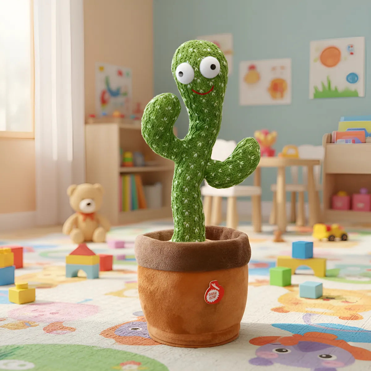 Cactus Baila Canta Repite Luces Juguete Peluche Niños Cactus