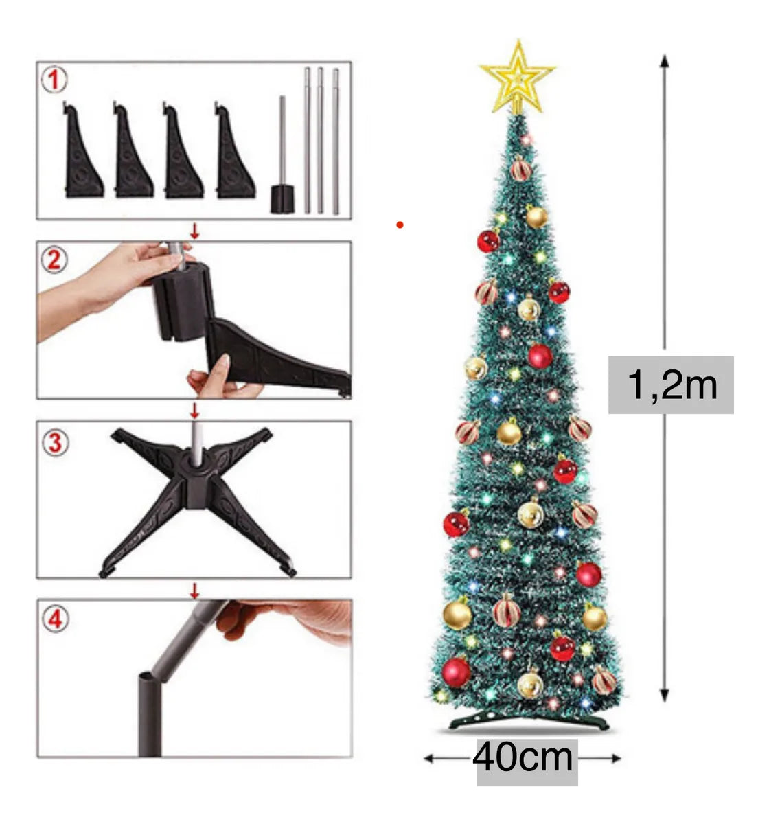 Arbol Plegable 1,20m | Color Verde