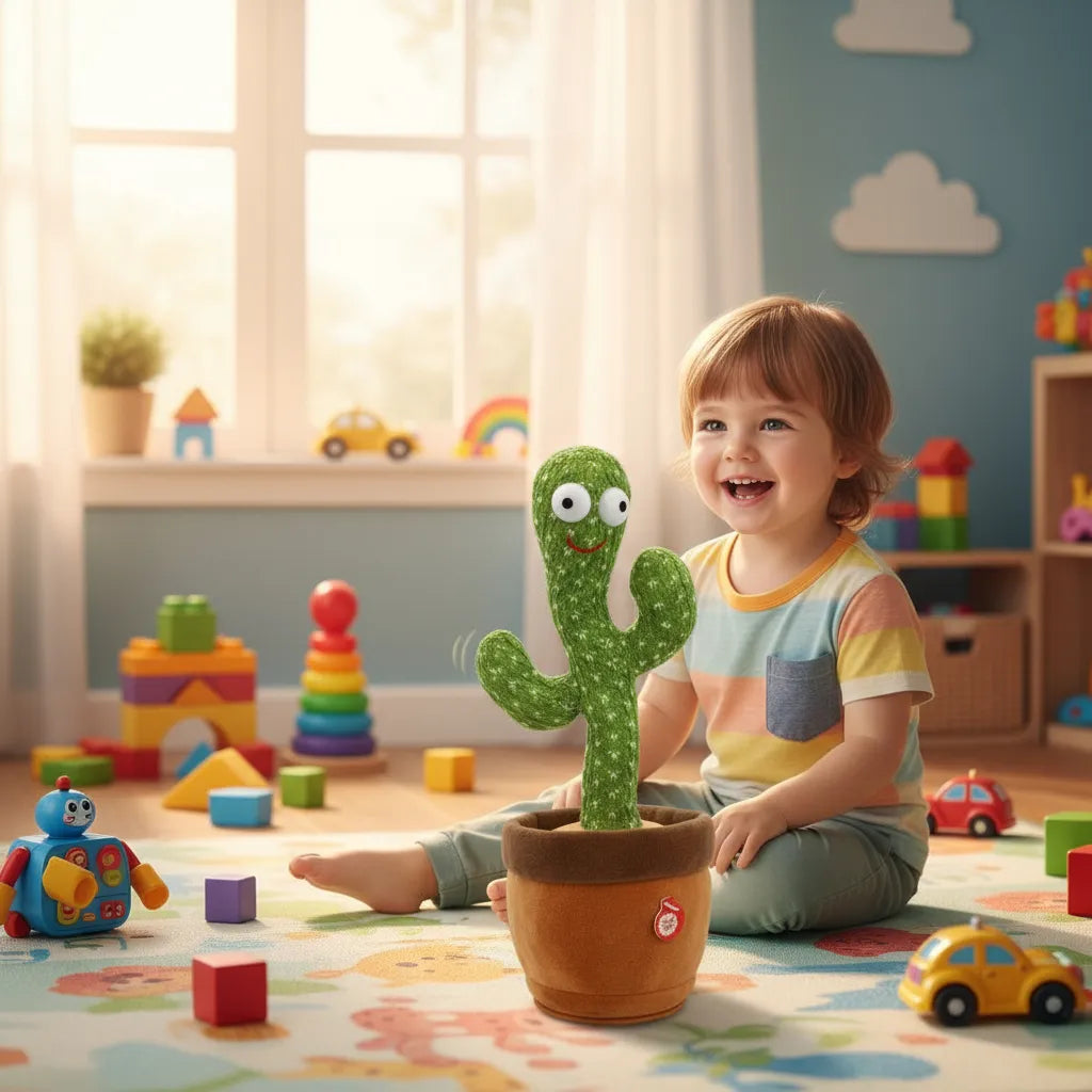 Cactus Baila Canta Repite Luces Juguete Peluche Niños Cactus