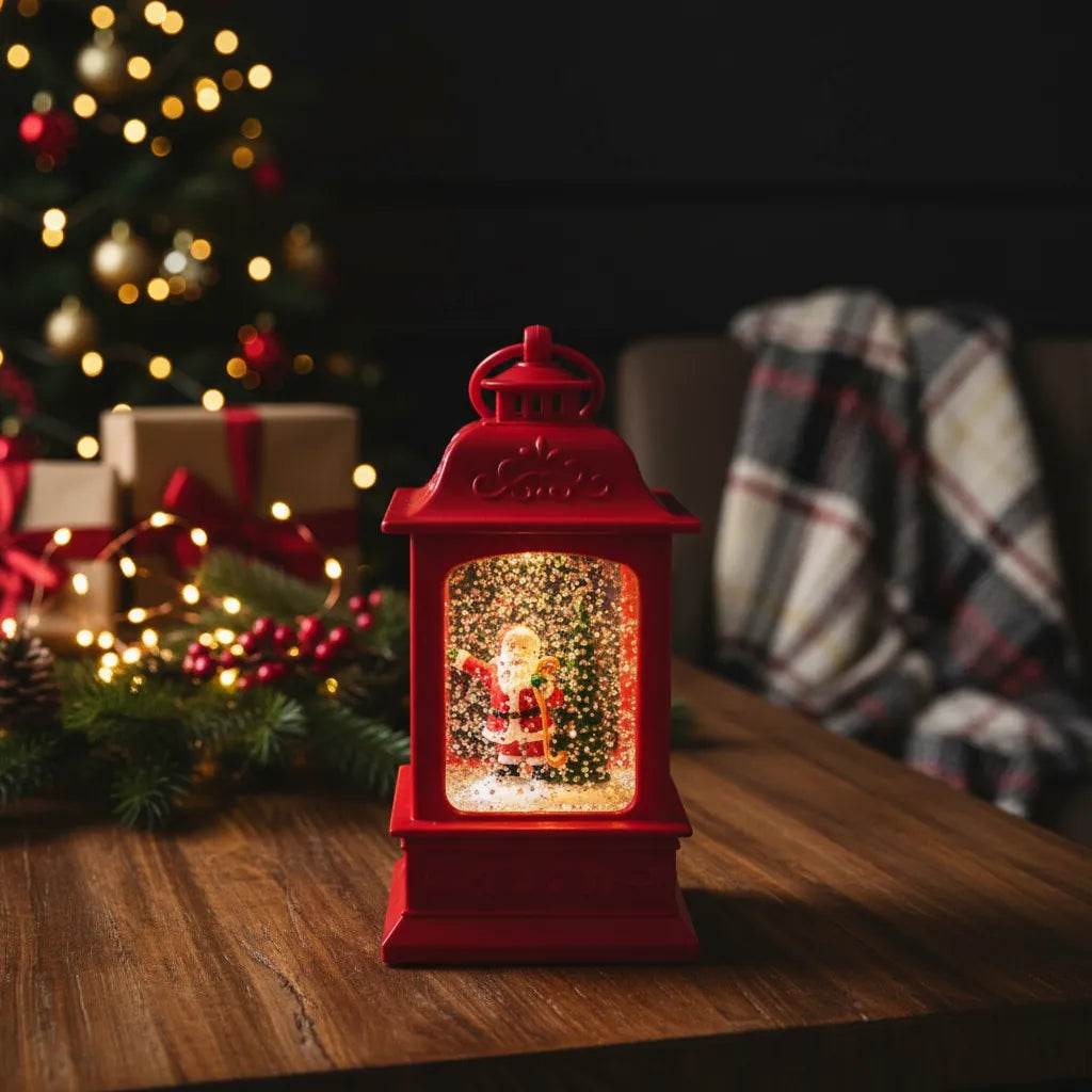 Farol Con Luz Adorno Navideño Papa Noel 7x15