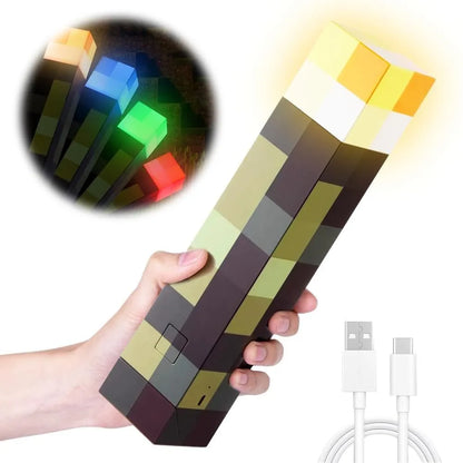 Minecraft Antorcha Lampara De Juguete Luz Led 4 Colores