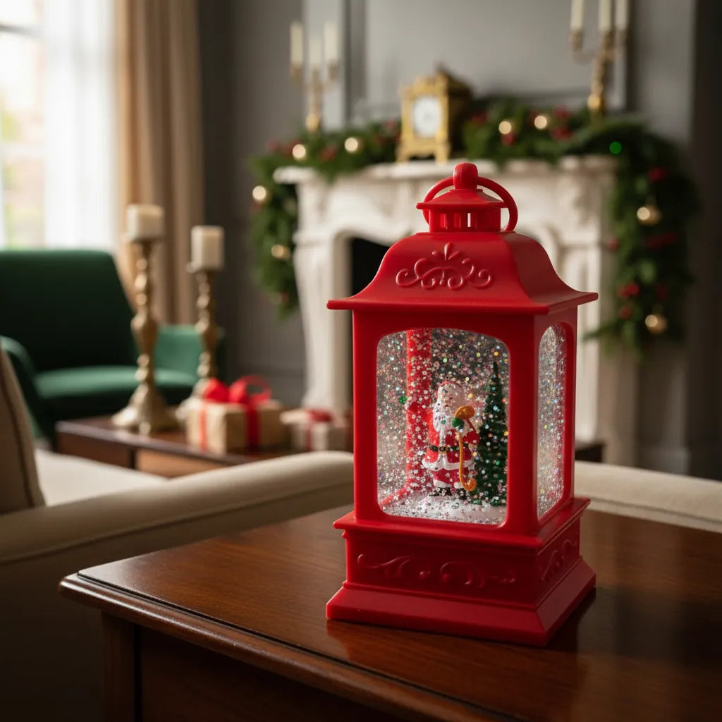 Farol Con Luz Adorno Navideño Papa Noel 7x15