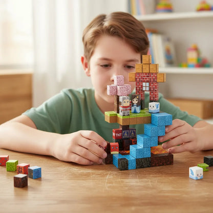 2x1 Juego 240 Bloques Armar Magnéticos | Cubos Minecraft