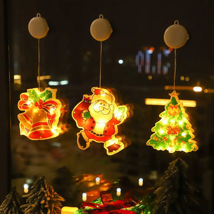 Set X3 Luces Navidad Led |  Papa Noel Decoración