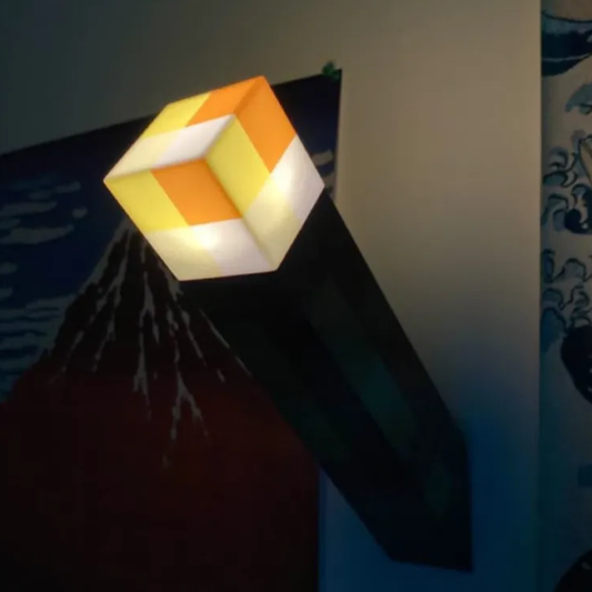 Minecraft Antorcha Lampara De Juguete Luz Led 4 Colores